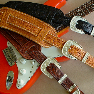 Hand-Tooled Leather Guitar Straps