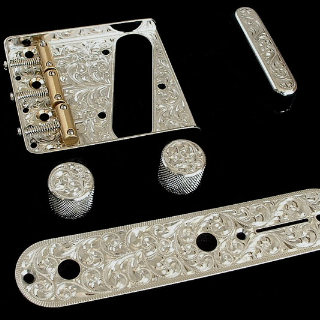 Hand-Engraved Metal Guitar Parts