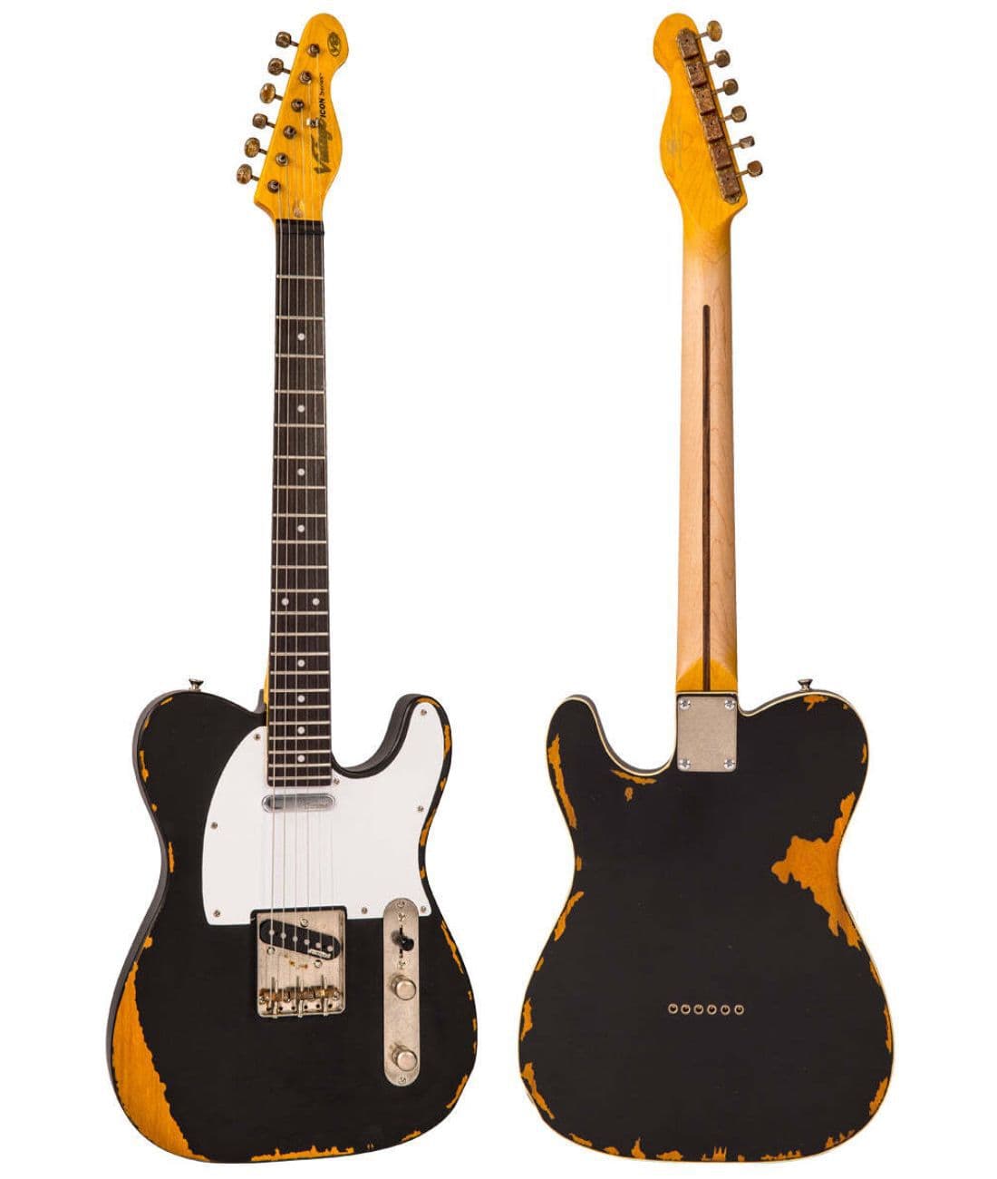 Vintage V62 ICON レリックテレキャスター Vintage V62 ICON Electric Guitar ~ Distressed Black